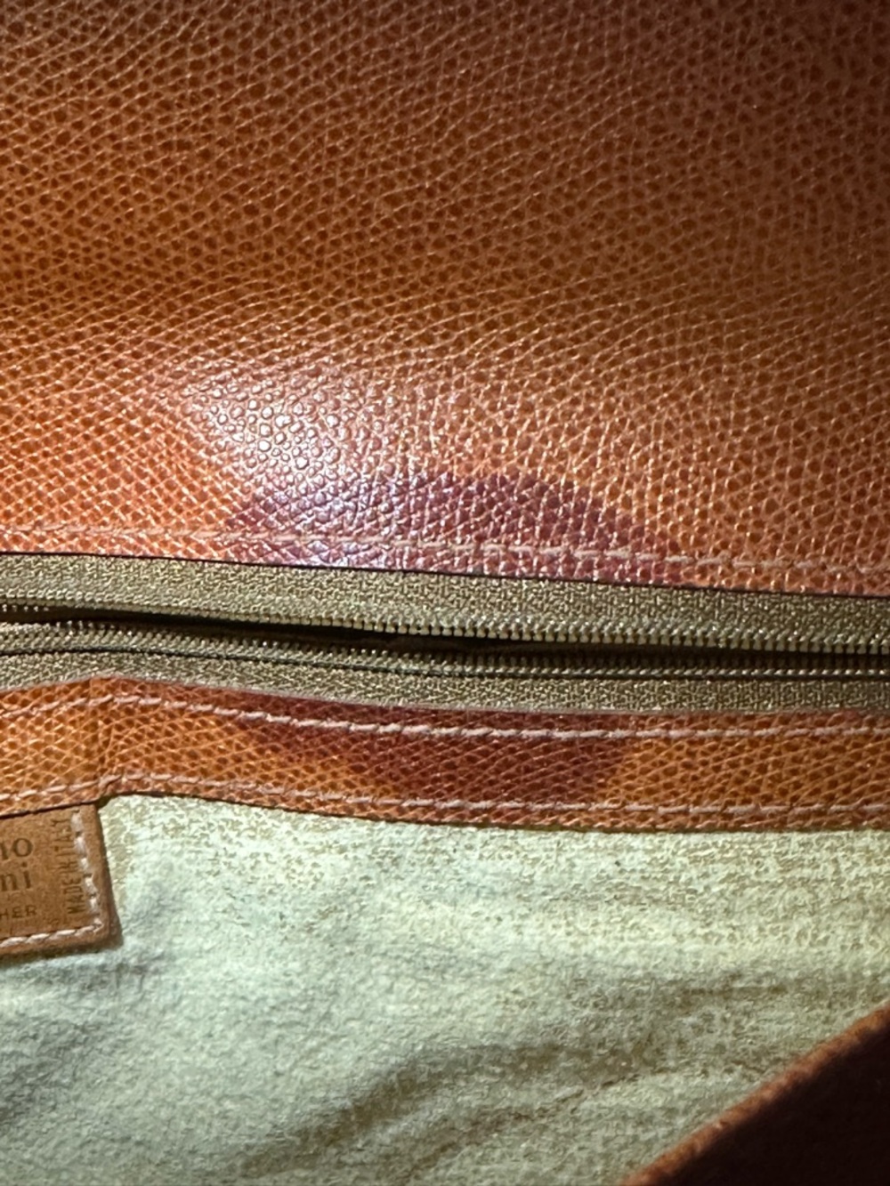 VTG Valentino Garavani Classic Brown Leather EnvelopeClutch Bag W/Gold Hardware - Picture 10 of 12